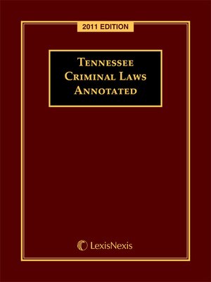 cover image of Tennessee Criminal Laws Annotated